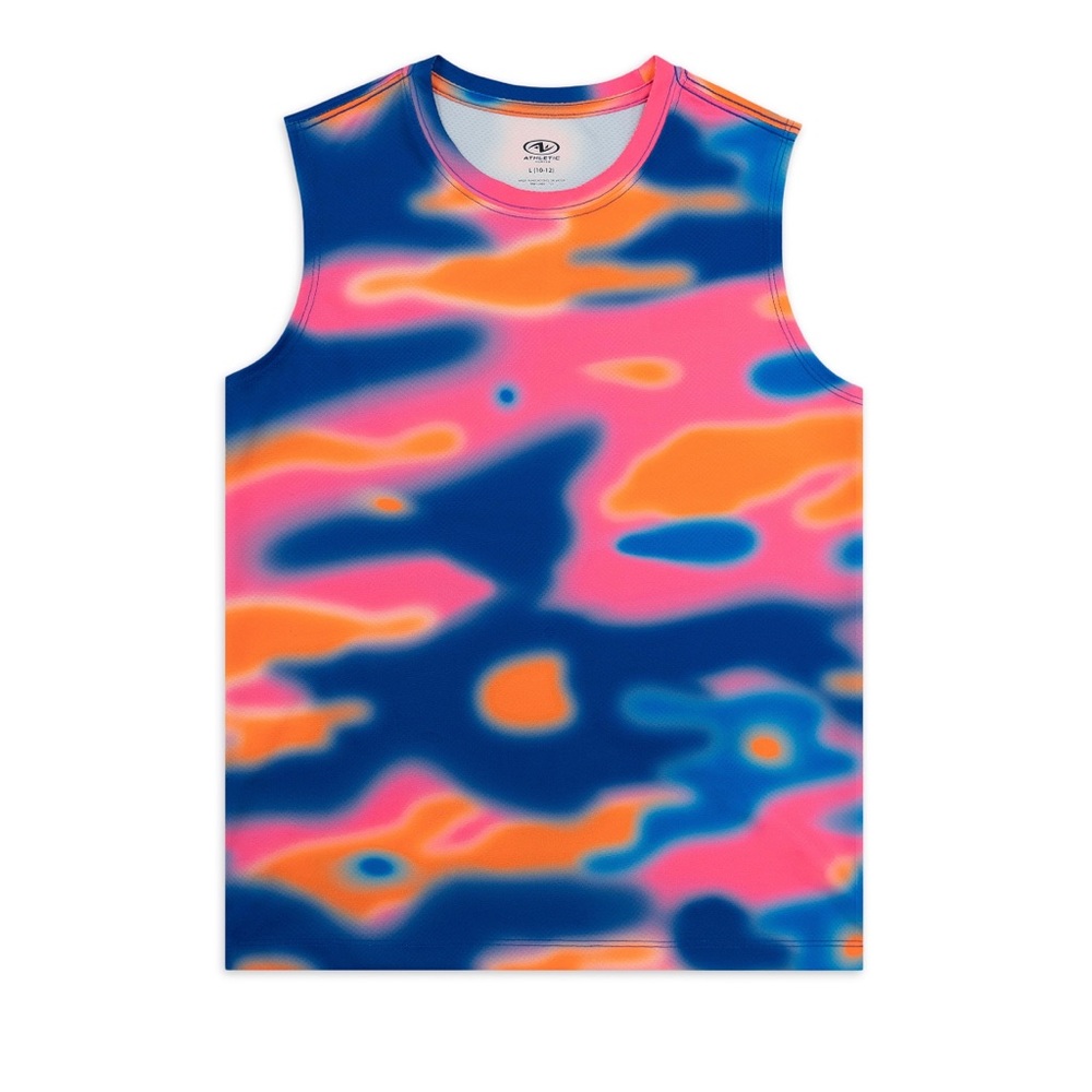 Athletic Works Boys’ Tie Dye Print Muscle Tank Top Size L & XL